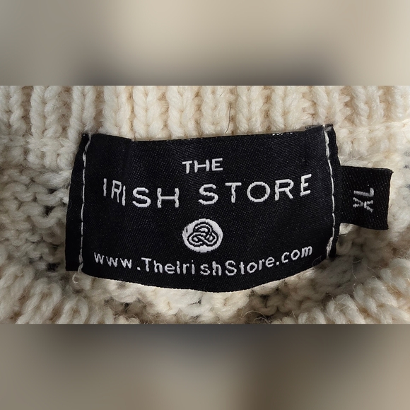 The Irish Store Cream Merino Wool Knit Sweater Size XL - Picture 2 of 5